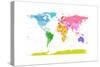 Continents World Map-Michael Tompsett-Stretched Canvas