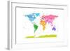 Continents World Map-Michael Tompsett-Framed Art Print