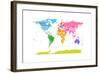 Continents World Map-Michael Tompsett-Framed Art Print