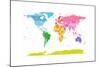 Continents World Map-Michael Tompsett-Mounted Art Print