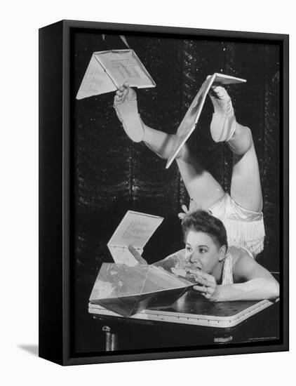 Contortionist Assembling a Dymaxion Map-Wallace Kirkland-Framed Stretched Canvas