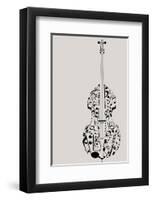 Contrabass of Musical Symbols-null-Framed Art Print