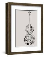 Contrabass of Musical Symbols-null-Framed Art Print