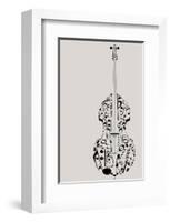 Contrabass of Musical Symbols-null-Framed Art Print