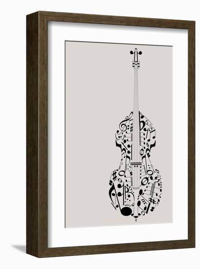 Contrabass of Musical Symbols-null-Framed Art Print