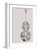 Contrabass of Musical Symbols-null-Framed Art Print