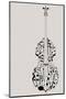 Contrabass of Musical Symbols-null-Mounted Art Print