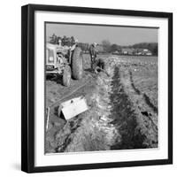 Contractors Setting Explosives in a Trench in Firbeck, Near Rotherham, 1962-Michael Walters-Framed Photographic Print