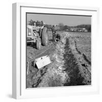 Contractors Setting Explosives in a Trench in Firbeck, Near Rotherham, 1962-Michael Walters-Framed Photographic Print