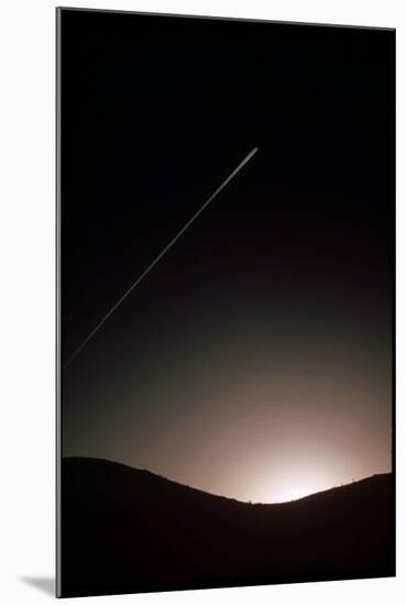 Contrail at Dusk-null-Mounted Photographic Print