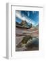Contrail, Pool Reflection and Sandstone Landscape, Vermillion Cliffs, White Pockets Wilderness, Bur-Howie Garber-Framed Photographic Print