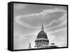 Contrails over St. Paul's Dome-null-Framed Stretched Canvas