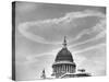 Contrails over St. Paul's Dome-null-Stretched Canvas