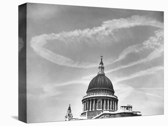 Contrails over St. Paul's Dome-null-Stretched Canvas
