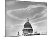 Contrails over St. Paul's Dome-null-Mounted Photographic Print