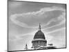 Contrails over St. Paul's Dome-null-Mounted Photographic Print