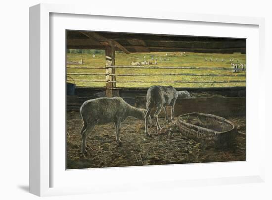 Contrast of Light, 1887-Giovanni Segantini-Framed Giclee Print