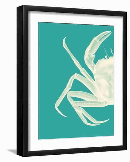 Contrasting Crab in Turquoise b-Fab Funky-Framed Art Print