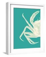 Contrasting Crab in Turquoise b-Fab Funky-Framed Art Print