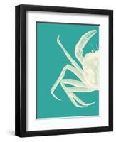 Contrasting Crab in Turquoise b-Fab Funky-Framed Art Print