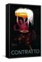 Contratto Vintage Poster - Europe-Lantern Press-Framed Stretched Canvas