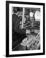 Control Cabin at Brightside Foundry, Sheffield, South Yorkshire, 1963-Michael Walters-Framed Premium Photographic Print