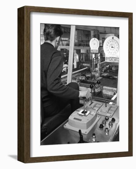 Control Cabin at Brightside Foundry, Sheffield, South Yorkshire, 1963-Michael Walters-Framed Photographic Print