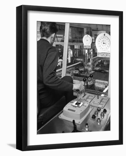 Control Cabin at Brightside Foundry, Sheffield, South Yorkshire, 1963-Michael Walters-Framed Photographic Print