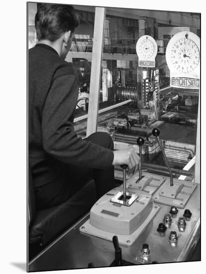 Control Cabin at Brightside Foundry, Sheffield, South Yorkshire, 1963-Michael Walters-Mounted Photographic Print