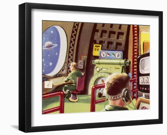 Control Cabin of a Space Rocket-null-Framed Art Print