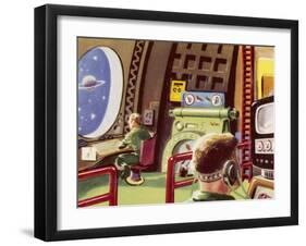 Control Cabin of a Space Rocket-null-Framed Art Print