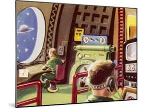 Control Cabin of a Space Rocket-null-Mounted Art Print