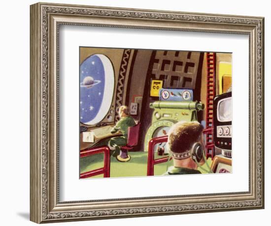 Control Cabin of a Space Rocket-null-Framed Art Print