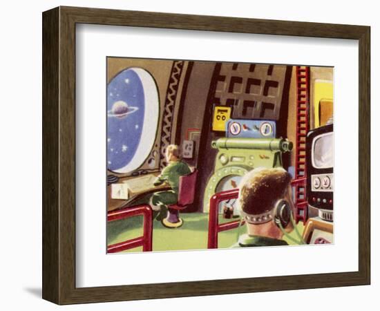 Control Cabin of a Space Rocket-null-Framed Art Print