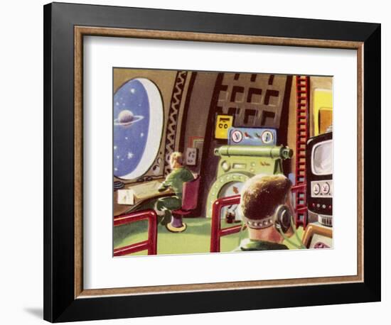 Control Cabin of a Space Rocket-null-Framed Art Print