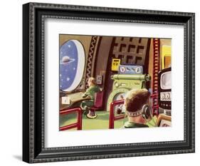 Control Cabin of a Space Rocket-null-Framed Art Print