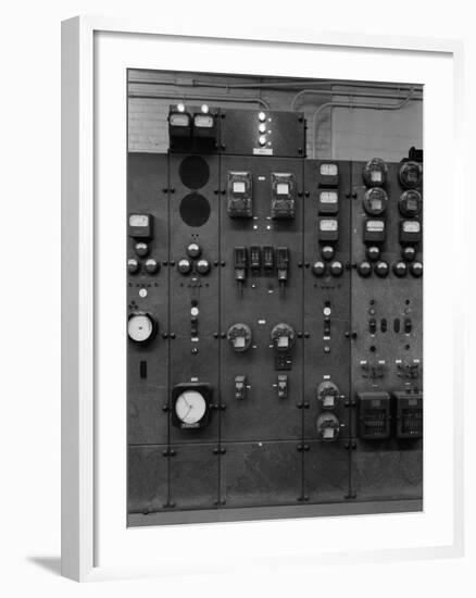 Control Panels of the Detroit Edison Substation in the Early 20th Century, 1920s-null-Framed Photo