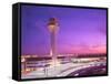 Control tower at O'Hare Airport, Chicago, Illinois, USA-Alan Klehr-Framed Stretched Canvas