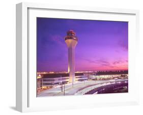 Control tower at O'Hare Airport, Chicago, Illinois, USA-Alan Klehr-Framed Photographic Print