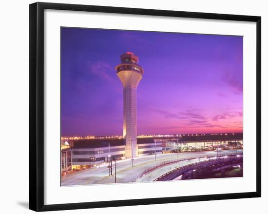 Control tower at O'Hare Airport, Chicago, Illinois, USA-Alan Klehr-Framed Photographic Print