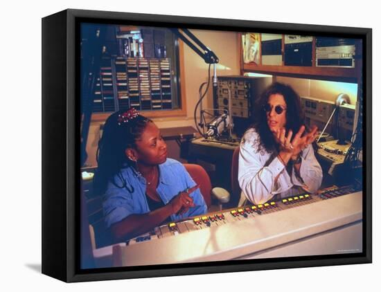 Controversial Radio Disc Jockey and Talk Show Host Howard Stern and Sidekick Robin Quivers-Ted Thai-Framed Stretched Canvas