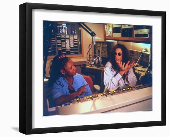 Controversial Radio Disc Jockey and Talk Show Host Howard Stern and Sidekick Robin Quivers-Ted Thai-Framed Premium Photographic Print