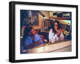 Controversial Radio Disc Jockey and Talk Show Host Howard Stern and Sidekick Robin Quivers-Ted Thai-Framed Premium Photographic Print