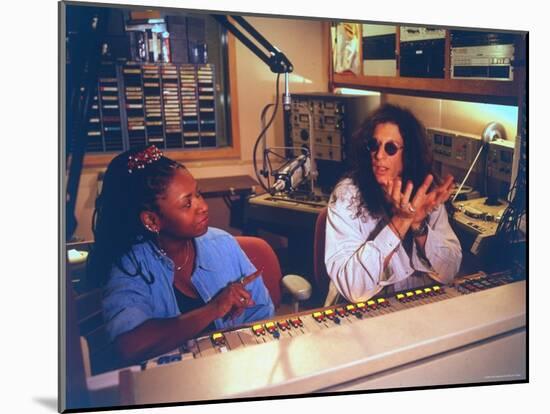 Controversial Radio Disc Jockey and Talk Show Host Howard Stern and Sidekick Robin Quivers-Ted Thai-Mounted Premium Photographic Print