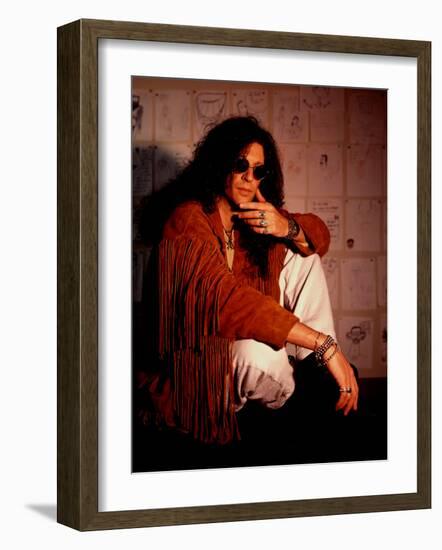Controversial Radio Disc Jockey and Talk Show Host Howard Stern at Wxrk Radio Station-null-Framed Premium Photographic Print