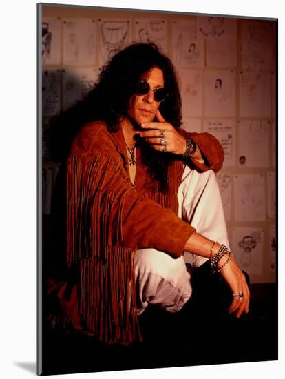 Controversial Radio Disc Jockey and Talk Show Host Howard Stern at Wxrk Radio Station-null-Mounted Premium Photographic Print