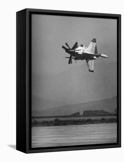 Convair's Pogo Plane-First Public Flight-J^ R^ Eyerman-Framed Stretched Canvas