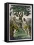 Conveniently Placed Foliage Conceals the Private Parts of Adam and Eve-null-Framed Stretched Canvas