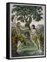 Conveniently Placed Foliage Conceals the Private Parts of Adam and Eve-null-Framed Stretched Canvas