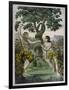 Conveniently Placed Foliage Conceals the Private Parts of Adam and Eve-null-Framed Art Print